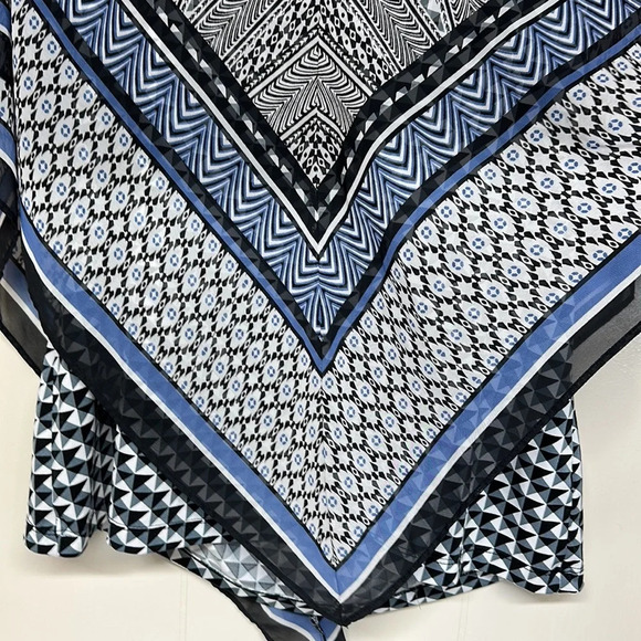 AB Studio Tank Top with Semi Sheer Poncho Overlay Sz Xl - Picture 2 of 9